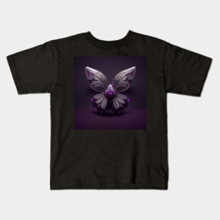 crystal butterfly, purple and diamond Kids T-Shirt